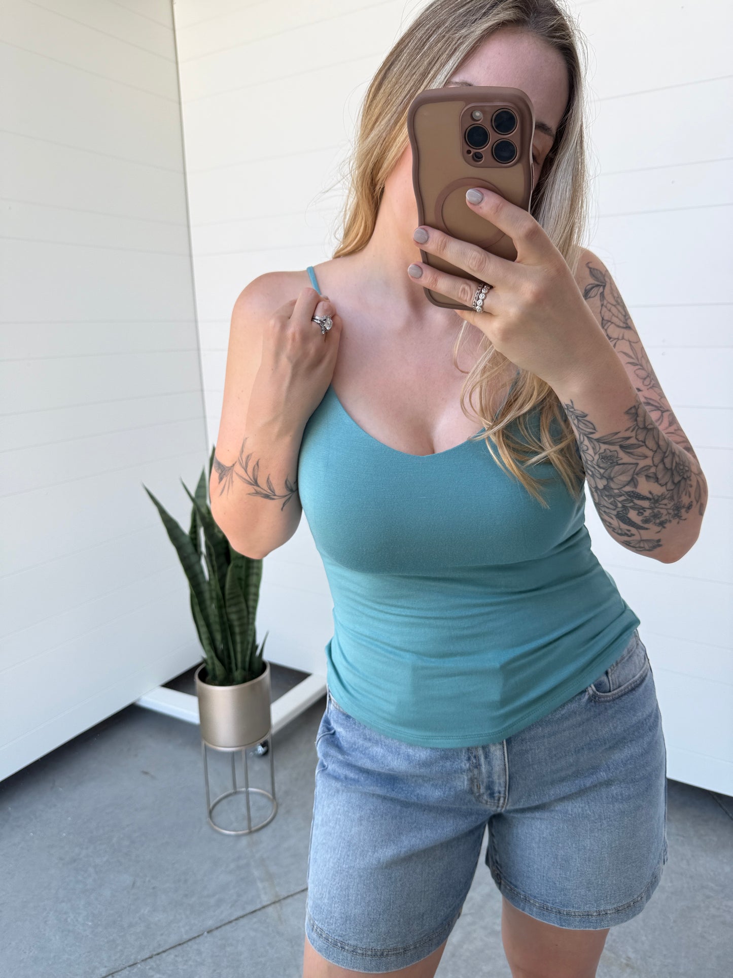 Blue V Neck Cami