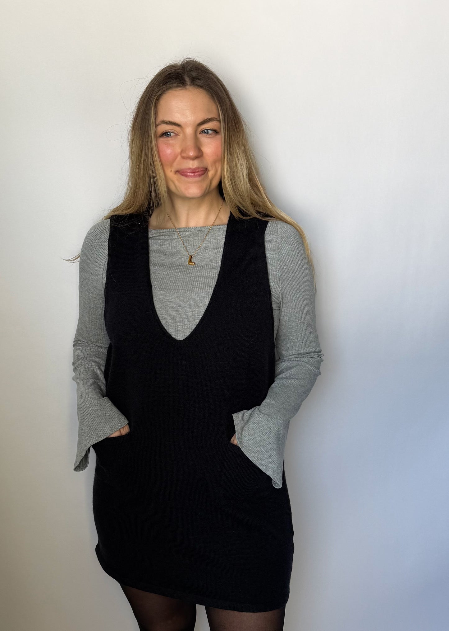 Layered Look Sweater Dress