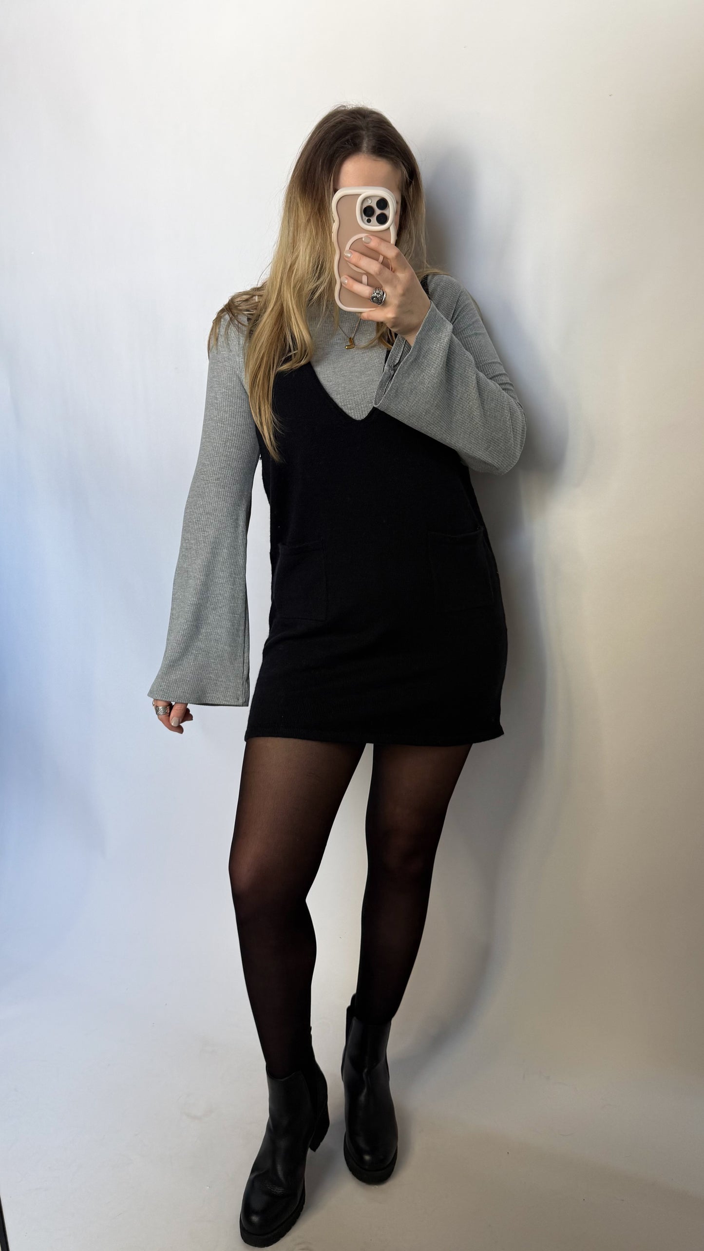 Layered Look Sweater Dress