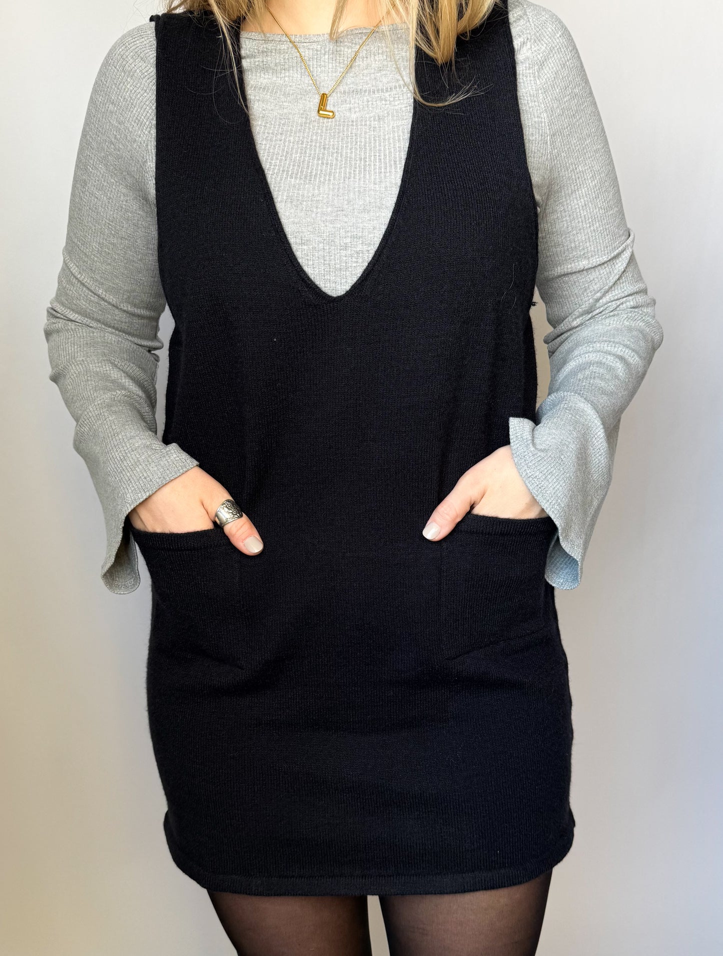 Layered Look Sweater Dress