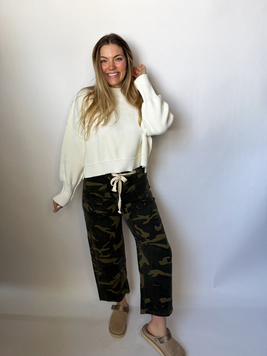 Willow Crop Sweater Ivory