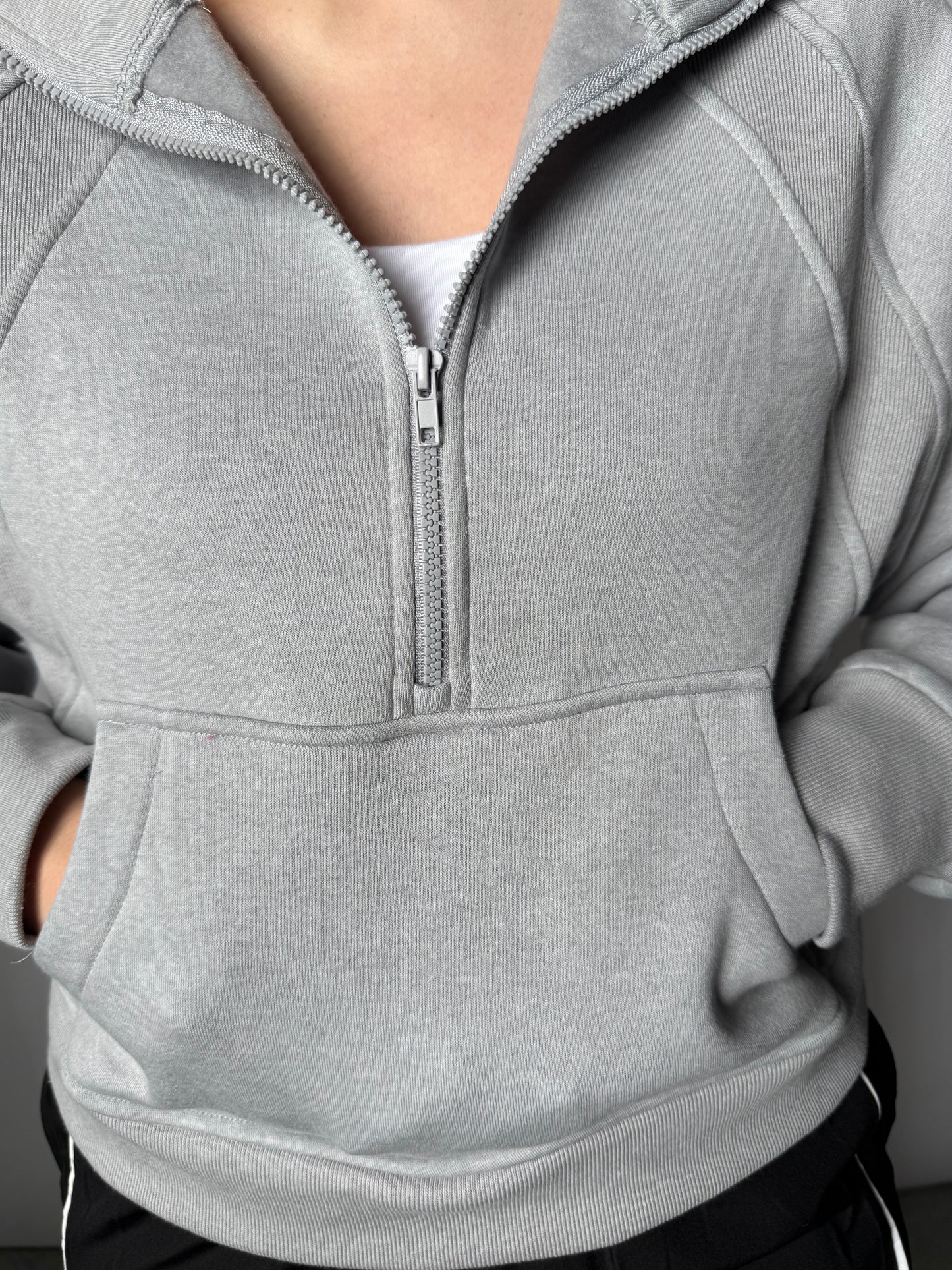 All Day Half Zip Stone