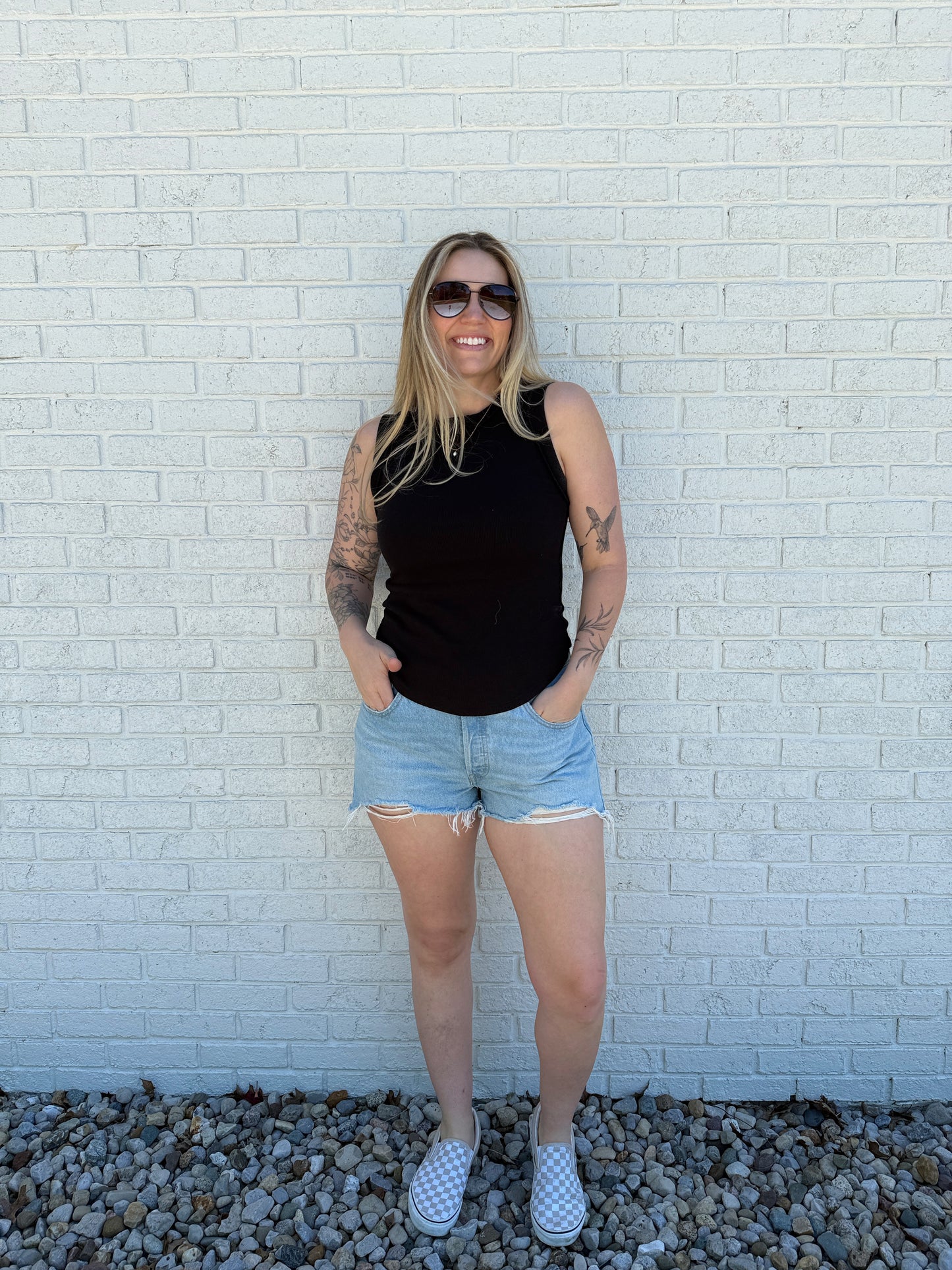 Black Ribbed Tank