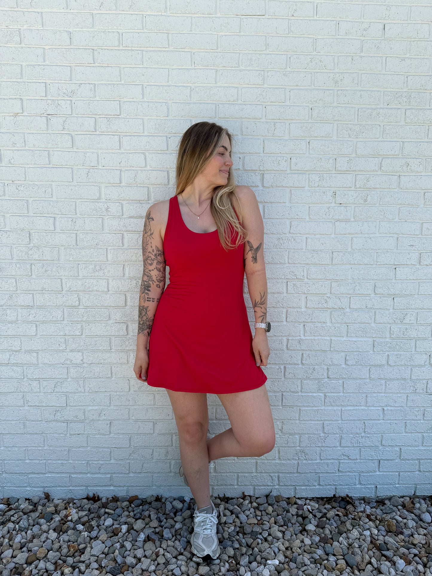 Trackside Active Wear Dress Red