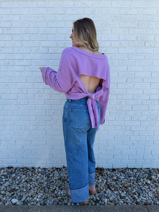 Annie Tie Back Top Lavender