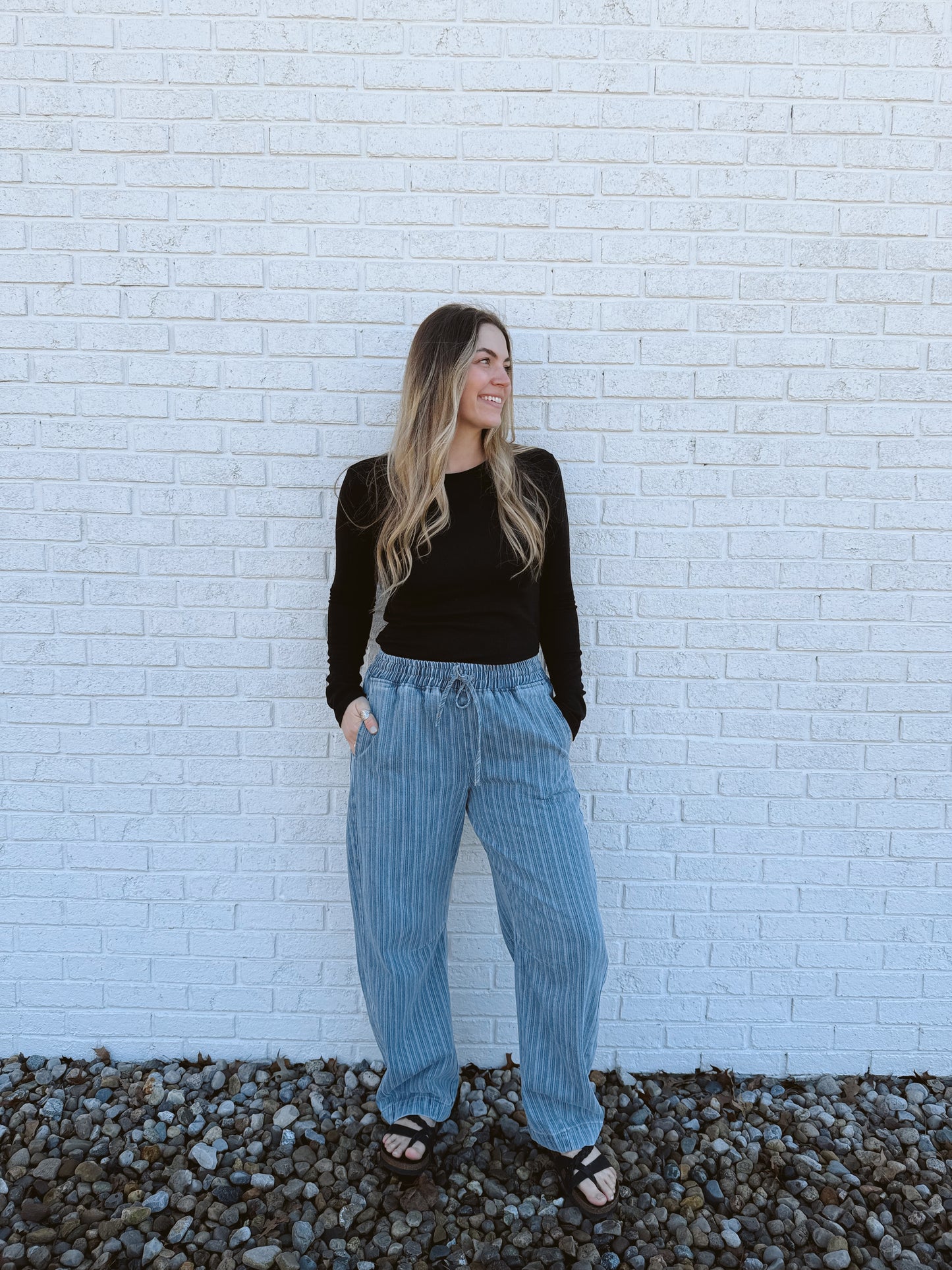 Tony Stripe Barrel Pants