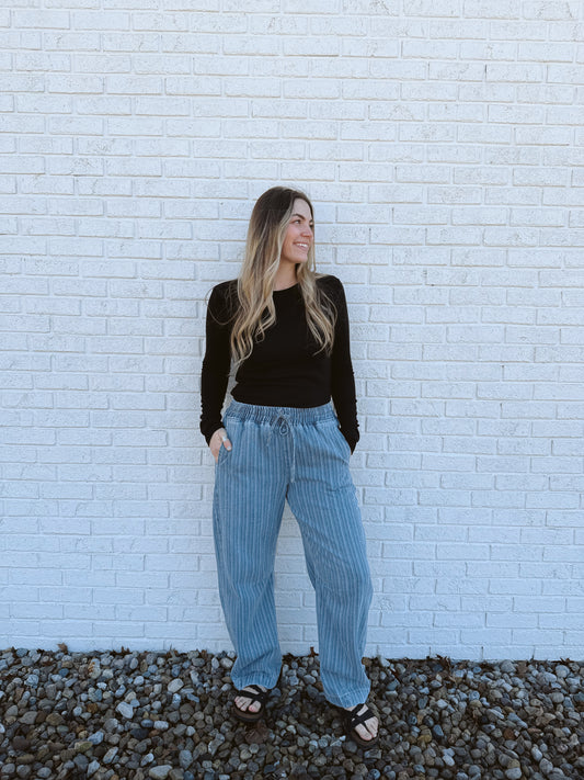 Tony Stripe Barrel Pants