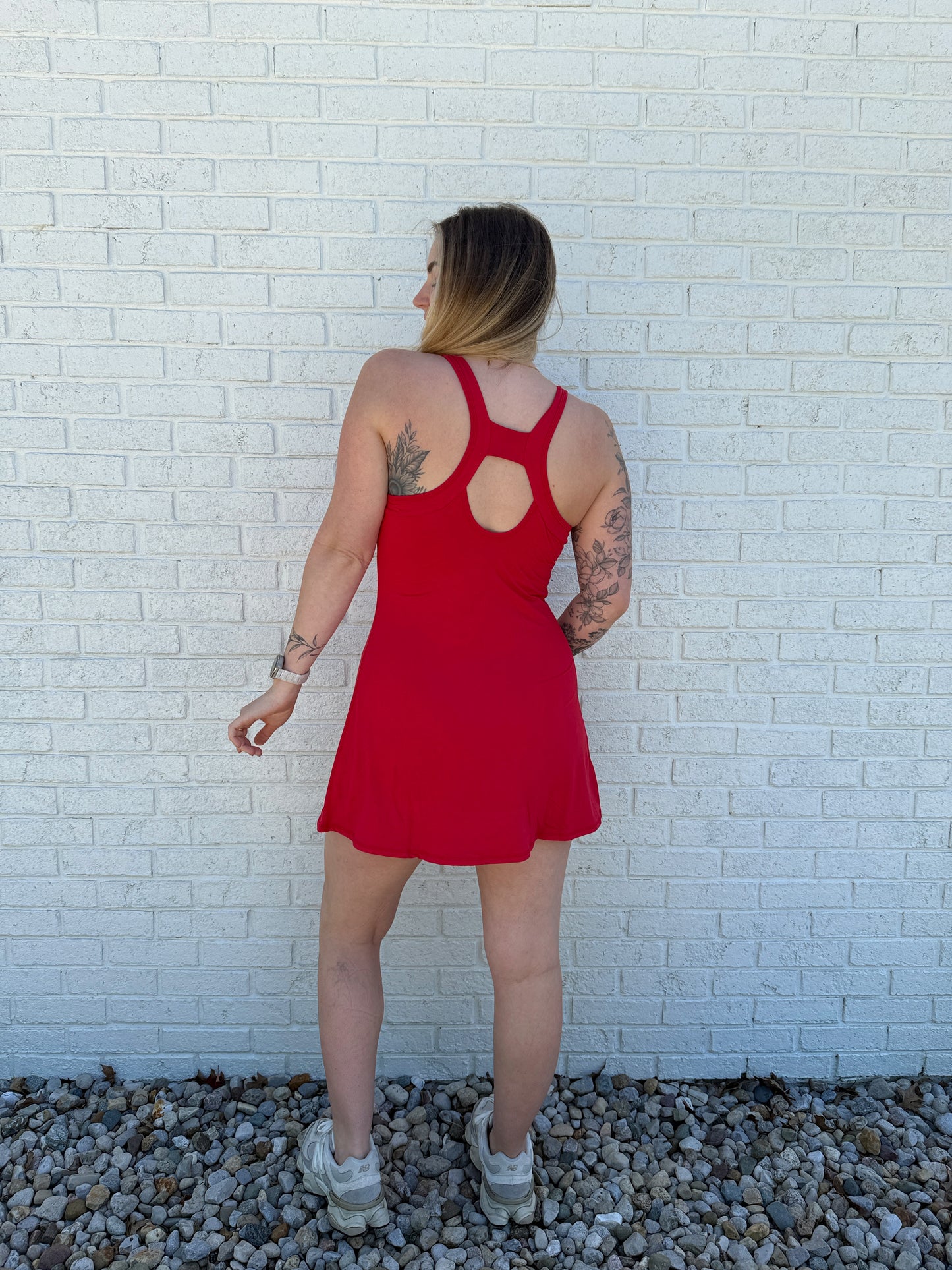 Trackside Active Wear Dress Red