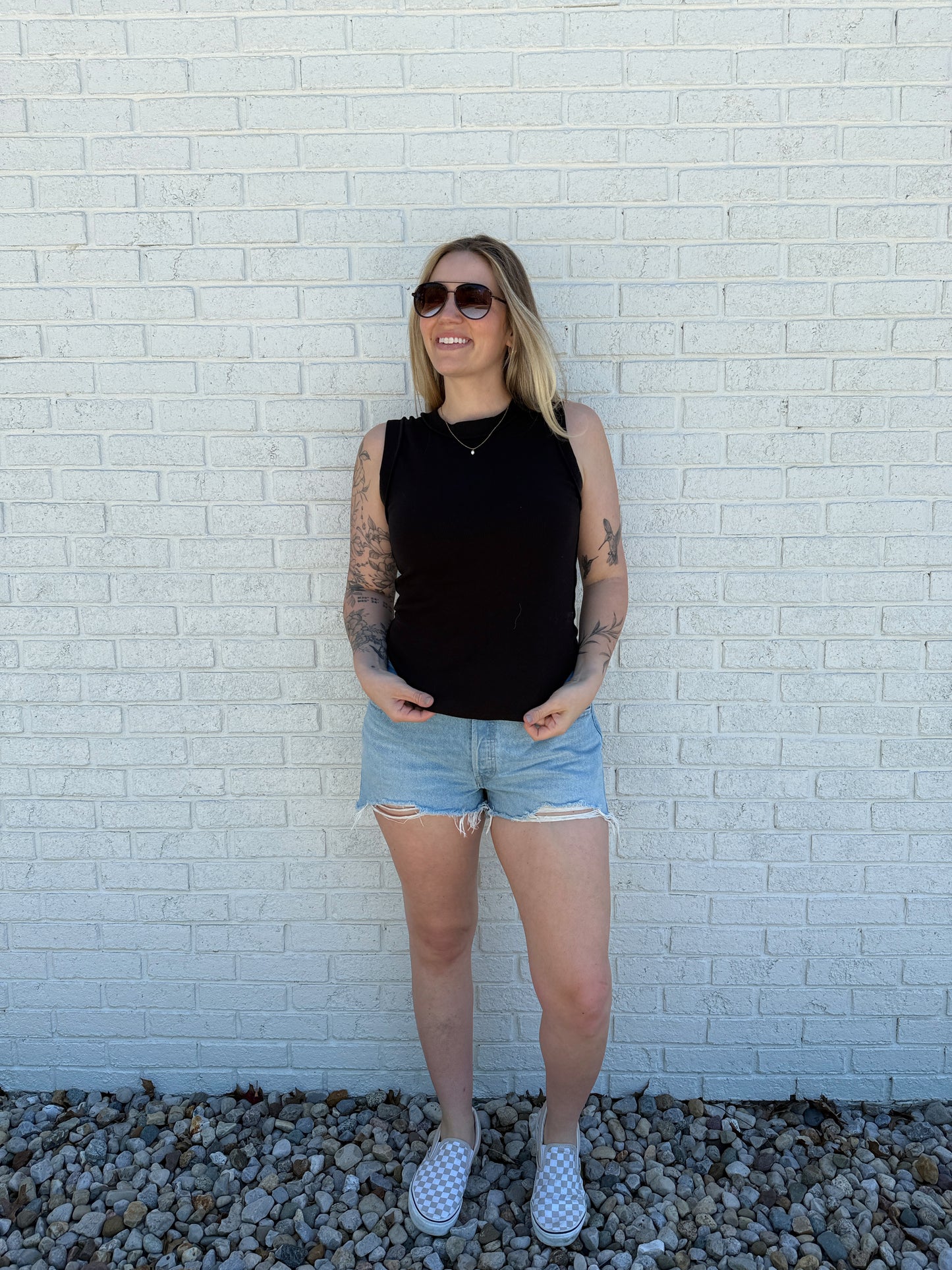 Black Ribbed Tank