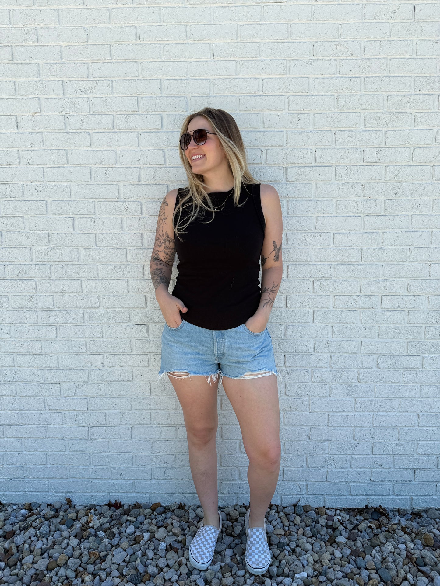 Black Ribbed Tank