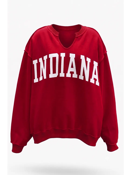 Indiana IN Varsity Crewneck Crimson